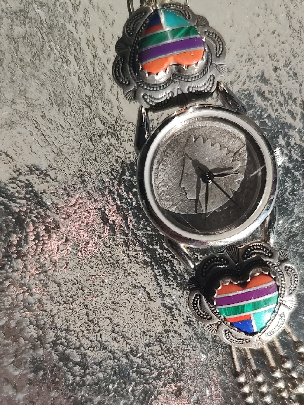 Final Price. Sterling Silver Watch Band With Multiple Gemstones - Picture 2 of 4